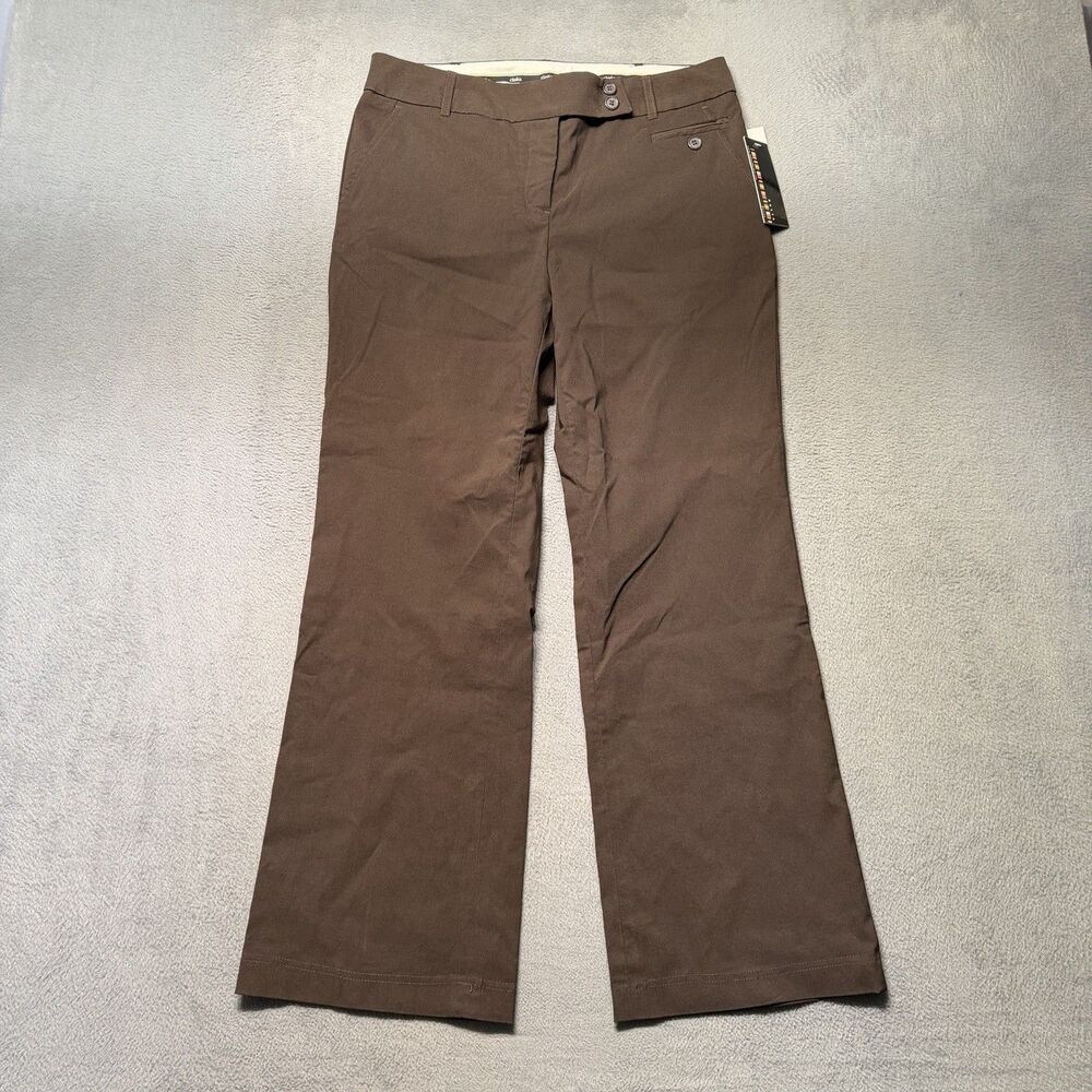 Dalia Womens Size 10P Dress Pants Brown Mid Rise Bootcut Trouser Workwear NWT